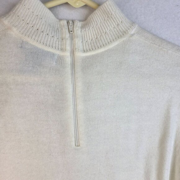 Koret Beaded Knit Sweater Small Mock Neck Back Zipper Coastal Classiccore Luxury - Picture 3 of 9